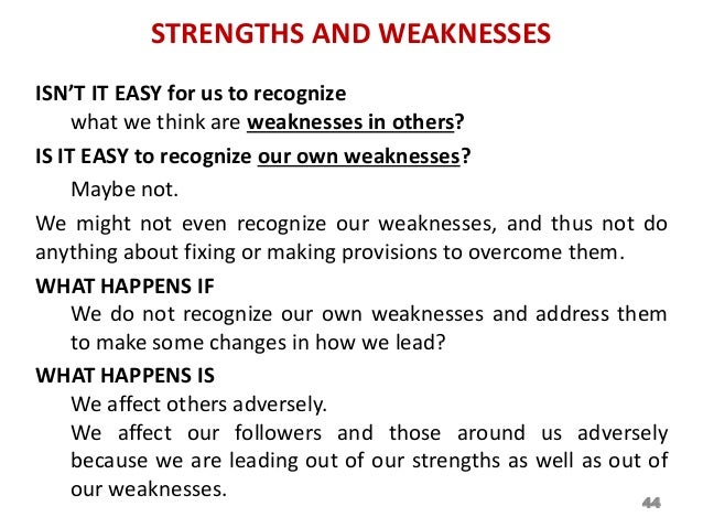 what are some strengths and weaknesses for an interview