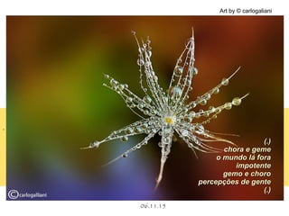 .
06.11.15
Art by © carlogaliani
(.)(.)
chora e gemechora e geme
o mundo lá forao mundo lá fora
impotenteimpotente
gemo e chorogemo e choro
percepções de gentepercepções de gente
(.)(.)
 