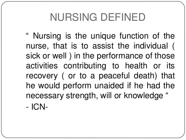 Definition Of The Nursing 01 nursing as a profession