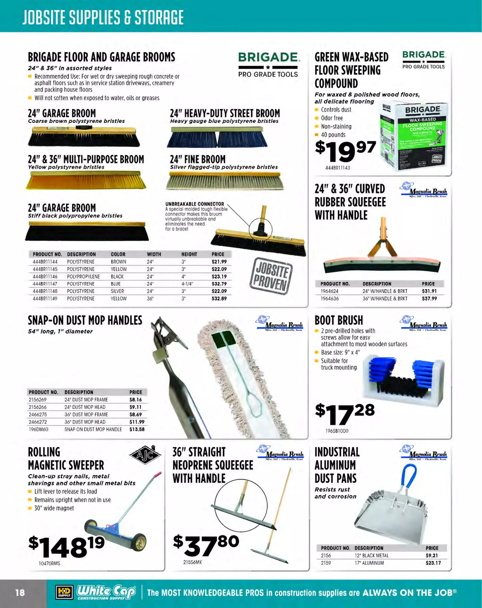 ~

Visit White Cap's WOC Branch @ Booth C4355

...... CONCRETE

FREE BACKPACK • SHOW SPECIALS • PRIZES • GIV EAWAYS*

~ WORLDoF

THESE SPECIAL TRADER DEALS AVAILABLE ALL MONTH AT YOUR LOCAL BRANCH!

VIBRATORY
PLATE COMPACTOR
MVC82VHW ·Honda GX-160,
1, 080 lbs. centrifugal force,
5,600 vpm

~~:!'1
MULTIQUIP.

DESCRIPTION
WITH WATER TANK
NO WATER TANK

4-CYCLE RAMMER
MTX80SD - Subaru ER12,
1, 510 lbs. Impact force,
678bpm

~~:!'1
MULTIQUIP.

MVC88VGHW ·Honda GX160,
1,450 lbs. centrifugal force, 6, 000 vpm

Ideal for granular soils
or asphalt applications
Low vibration handle
Removable 11.5 quart
water tank for easy filling
Cast iron baseplate design

Ideal for granular soils or
asphalt applications
Anti-vibration handle for
improved ergonomics
Removable 11.5 quart water tank
for easy filling
Steel baseplate design
V-belt drive
Plate dimensions:
17.7" Wx 22" L
182 lbs. operating weight
PRODUCT NO.
176MVC82VHW
176MVC82VH

VIBRATORY
PLATE COMPACTOR

PRICE
$1,619.99
$1,539.99

~~:!'1
MULTIQUIP.

Anti-vibration handle for
operator comfort
Durable composite clutch
provides long service life
Proven and reliable oil
lubricated design
Cyclonic air filtration
Built-in tachometer
and hour meter
Shoe dimensions

4-CYCLE RAMMER
Middleweight compactor Is ideal
for confined area application
and ava//ab/e with
Honda GX100 engine

~~:!'1
MULTIQUIP.

W.lCKEil

NEUSON

4-Cyc/e, 6 hp Honda Engine, 1,175 lbs. - - centrifugal force, 6, 000 vpm

Lightweight yet durable roll
cage design
Plate dimensions: 19.5" W x 23" L
Angled holes on spray bar to
prevent asphalt pick-up
Center lifting bar for easy
on/off loading
Vibration dampening
handle for longer use

~ (U/h~~

OIL-INJECTED
2-CYCLE
VIBRATORY RAMMER
80cc, 2-cyc/e engine, 700bpm,
1.1"stroke

Patented, no-mix oil injection
system with up to 65 hour
run time on single tank of oil
Automatic, extended
idle shutdown
Single lever engine start,
acceleration and shut-off
Shockmount low vibration
handle system

SINGLE
DIRECTIONAL
VIBRATORY PLATE

W.lCKEil

NEUSON

4-Cycle, 5.5 hp Honda engine, 1,175
lbs. centrifugal force, 5, 800 vpm

Compact desig n for narrow applications
Plate dimensions: 19.5" W x 29" L
Angled holes on spray bar
prevents asphalt pick-up
Center lifting bar for easy
on/off loading
Vibration dampening
handle for longer use

570VP1550AW

176MTX70HD

Q

MULTIQUIP.

176MVC88VGHW

11.2" Wx13.4" L
165 lb. operating weight

VIBRATORY
ASPHALT PLATE
COMPACTOR

__ •

Low vibration handles for
operator comfort
Combination hour
meter/tachometer
Durable guards to
protect the engine
from damage

B
lows Per Min: Up to 690
Impact Force: 3,350 lb
Fuel Tank Capacity: 2.5 qt
Travel Speed
Per Min: 39.3 ft
M Area Capacity
ax
Per Hour: 3 sq. ft
,165

176MTX80SD

1

~ ~ :!'

4-CYCLE RAMMER

Honda or Subaru powered;
1,060 lbs. impact force, 10.4" shoe

W.lCKEil

NEUSON

4-CYCLE
RAMMER

~

W.lCKEil

NE USON

100cc, 4-cyc/e engine,
680 bpm, 2.7" stroke

Patented low oil
shutoff protection
Three-stage air fi ltration system
Single lever enginestart,
acceleration and shut-off
Shockmount, low vibration
handle system
1 lbs. operating weight
56

The MOST KNOWLEDGEABLE PROS in construction supplies

~ coNsTRucnoNs~·wHiLE suPPuEs LAST

800.944.8322

I Whitecap.com

 