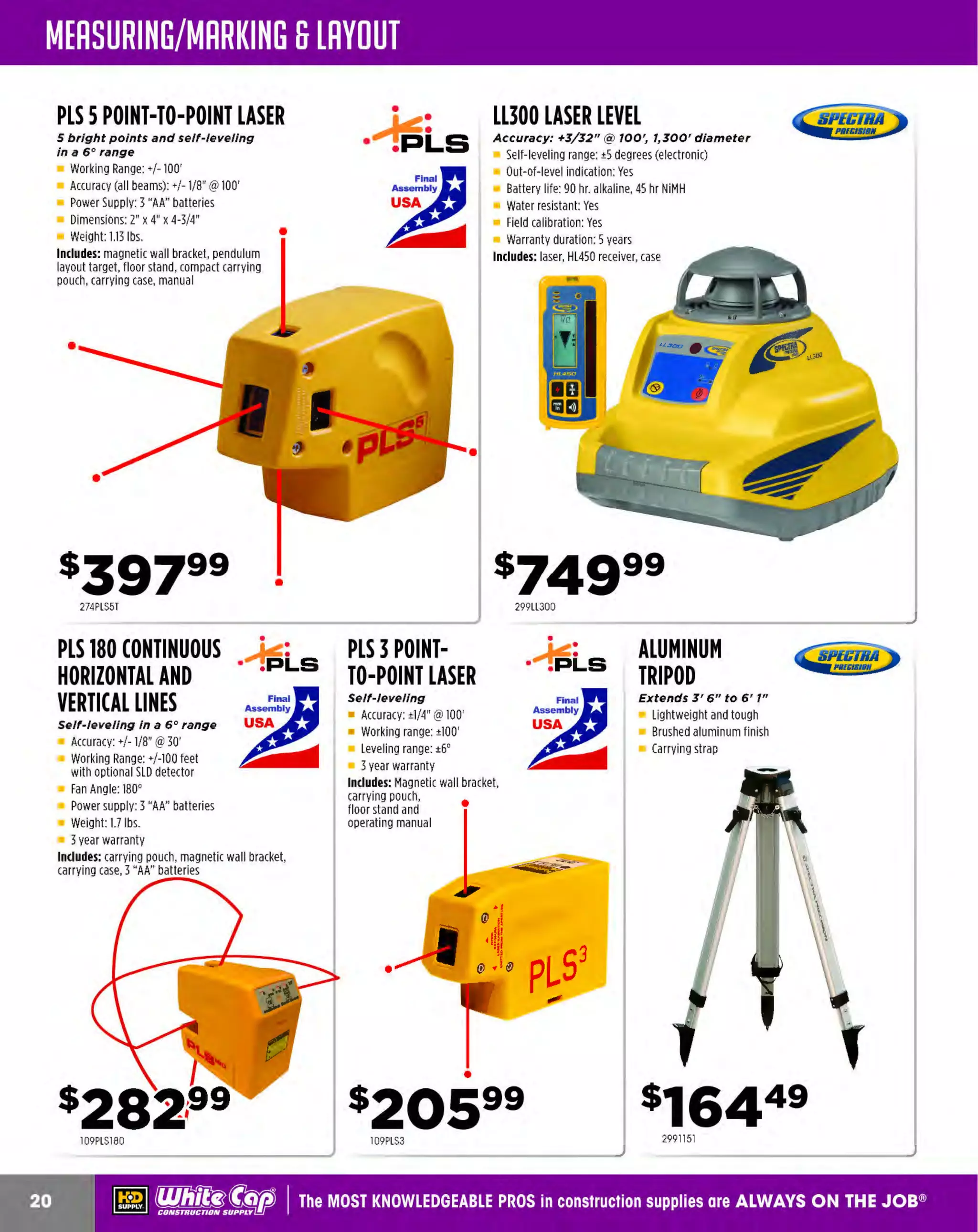 ~

Visit White Cap's WOC Branch @ Booth C4355

...... CONCRETE

FREE BACKPACK • SHOW SPECIALS • PRIZES • GIV EAWAYS*

~ WORLDoF

THESE SPECIAL TRADER DEALS AVAILABLE ALL MONTH AT YOUR LOCAL BRANCH!

,#o

THE CUTTING EDGE SAW™

J/4" rebar and 7/8" all-thread rod
capacity, 9 amps
ICll:::
3-position removable side handle and a 0
rotating trigger handle
Double insulated power harness
ETL Certified & Listed
Includes: 2 TCT cutting blades, extra set of motor
carbon brushes, removable side handle, chip
collector attachment, tool kit & operations
manual, plastic molded carrying case
PRODUCT NO.
294BNCE20
294RBBNCENH

•

•

.

PRODUCT NO. DESCRIPTION
#6 3/4" ELECTRIC
294DC20WH
REBAR CUTTER

DESCRIPTION
PRICE
SAW
$297.99
REPLACEMENT BLADE NO HUB $26.49

9" IRON WORKER'S PLIERS
Chrome vanadium alloy steel

Chrome vanadium steel with lifetime warranty
Dual-dipped handle for comfort and grip
Meets ANSI requirements

294DC25X

BRIGADE.

- ·-

PRO GRADE TOOLS

•

•

.

PRICE

$1,349.99

#8OR1" ELECTRIC
REBAR CUTTER
$l,B94 .49

9-3/4" SIDE-CUTTING PLIERS
FOR REBAR WORK

KLEIN. ~
TOOLS ~

Sure gripping, knurled Jaws

Induction hardened cutting knives for long life
Coil spring keeps jaws open for fast and
easy gripping/twisting
Plastic-dipped handles

28002017CST

444BR10696

9" IRON WORKER'S PLIERS
FOR REBAR WORK

KLEIN.~
TOOLS ~

9-3/8" SIDE-CUTTING PLIERS
FOR REBAR WORK

KLEIN. ~
TOOLS ~

High-leverage, with coll spring

High-leverage, with coll spring

H bend in one handle for non-slip grip
ook
Heavy-duty knurled jaws
Square type nose

Streamlined design with sure gripping,
cross-hatched knurled jaws
Cuts ACSR, screws, nails, and most hardened wire
Hook bend in one handle

28002139ST

280020009ST

9" HIGH LEVERAGE
DIAGONAL-CUTTING PLIERS

KLEIN.~

TOOLS ~

9-1/4" SIDE-CUTTING PLIERS
FOR REBAR WORK

KLEIN.~
TOOLS ~

Sure-gripping, knurled Jaws

For greater cutting power

Induction hardened cutting knives for long life
Coil spring keeps jaws open for fast and
easy gripping/twisting
Plastic-dipped handles

Angled head design for easy work in confined spaces
Hooked handle for improved grip

28002489ST

280020007CST

~ (U/h~~

~

#6 REBAR CUTTER
J/4" capacity, 10 amps
Cuts up to 3/4" 60 grade rebar in only 3 seconds
Delivers 15 tons of cutting pressure
Weighs 25-1/2 lbs.
Includes: durable plastic carrying case,
hydraulic oil, tool kit

The MOST KNOWLEDGEABLE PROS in construc~ion supp lies

coNsTRucnoNsd·wH1LE su PPuEs LAST

800.944.8322

I Whitecap.com

 