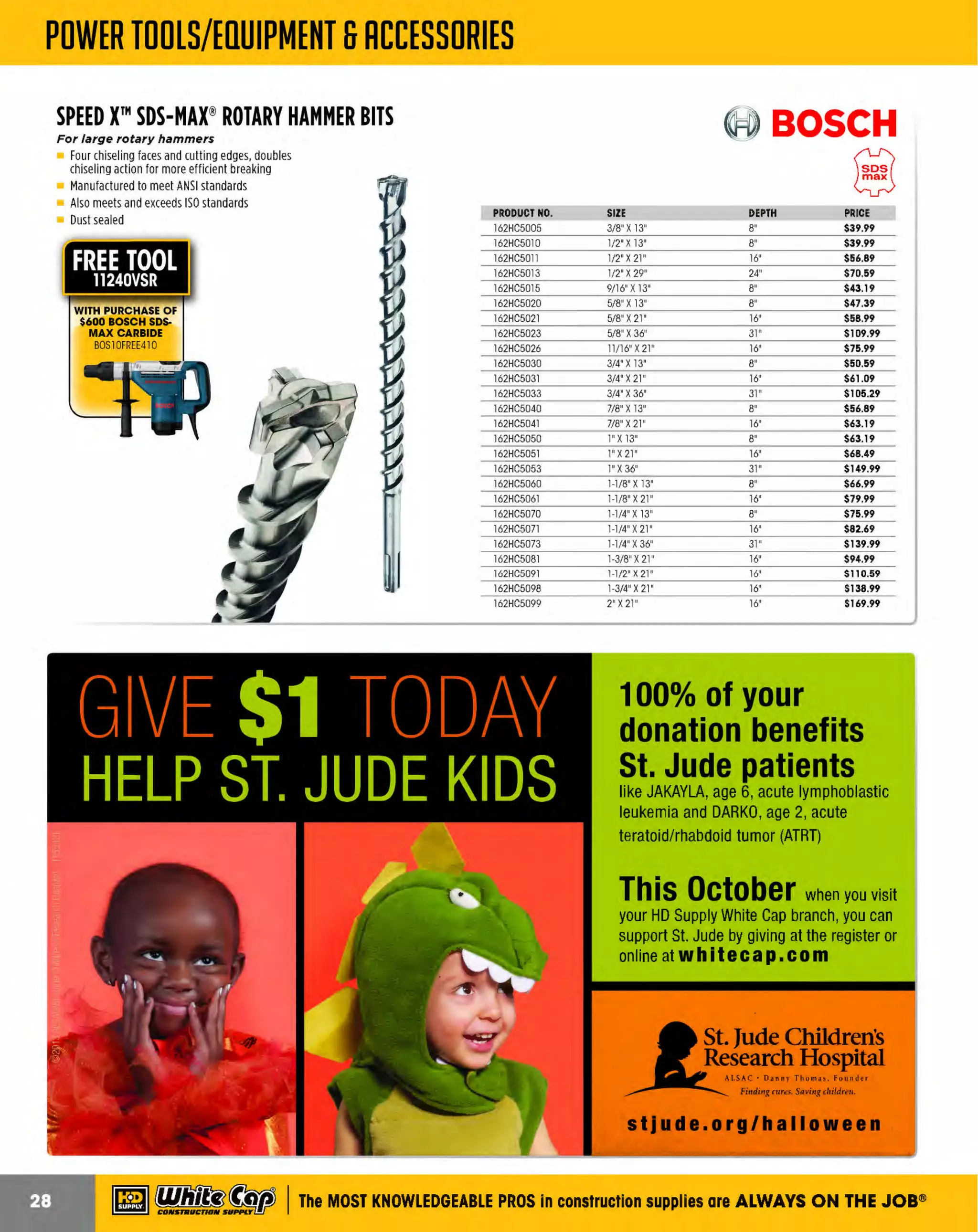 ~

Visit White Cap's WOC Branch @ Booth C4355

...... CONCRETE

FREE BACKPACK • SHOW SPECIALS • PRIZES • GIV EAWAYS*

~ WORLDoF

THESE SPECIAL TRADER DEALS AVAILABLE ALL MONTH AT YOUR LOCAL BRANCH!

STAINLESS STEEL 17 GROOVE
WHEELCHAIR - HANDICAP RAMP
TOOL WITH HANDLE

BRIGADE.

WALKING EDGER/GROOVER

PRO GRADE TOOLS

High quality stainless steel

- ·-

STAINLESS STEEL

Groove spaced on center at 3/4"
6" x13" radius

444BR11765

-·PRO GRADE TOOLS

Overall dimension 8-1/4" x 6"
Forms a 1/2" radius and cuts a1/4" groove
6" back from the edge
Walking style comes with swivel bracket
for all angles

444BR12010

STAINLESS STEEL SAFETY HAND/
WALKING GROOVER
High quality stainless steel

-·-

BRIGADE.

FINISH TROWELS SOFT HANDLE

PRO GRADE TOOLS

High carbon steel

6" x 6" with 1/4" deep x1/8" wide grooves
6 grooves 3/4" on center
Walking style comes with swivel bracket
for all angles
High quality stainless steel

ROUND END FINISHING TROWELS
Available in soft and wood handles

High carbon steel
Front end round and back end square
Cross ground finish with broken-in edge
Aluminum shanks with full rivets
for maximum strength
Also available in blue steel

SIZE
1 x4'
6"
18" x4'
20" x4'
20" x5"

~ (U/h~~

BRIGADE.
~A~~

-·-

BRIGADE.
PRO GRADE TOOLS

Cross ground finish with broken-in edge
Aluminum shanks with full rivets
for maximum strength
Comfortable soft grip handles
Also available in blue steel

PRODUCT NO.
444BR11793
444BR11795
444BR11797
444BR11799
444BR11801
444BR11802
444BR11804
444BR11805
444BR11807

444BR11760

PRODUCT NO.
444BR11808
444BR11809
444BR11810
444BR11811

BRIGADE.

SIZE
12' x3"
1
2"X4"
14" x3"
14' x4"
16' x3"
16' x4'
18' x4"
20' X 4"
20' X 5"

PRICE
$29.29
$29.79
$32.19
$32.29
$35.49
$35.69
$38.69
$40.69
$40.89

FRONT ROUND END
FINISHING TROWEL
AVAILABLE IN SOFT OR WOOD HANDLES

BRIGADE.

-·PRO GRADE TOOLS

High carbon steel
Front end round and back end square
Cross ground finish w/"broken-in" edge
Aluminum shanks with full rivets
for maximum strength
Also available in blue steel
14" x 4"

PRICE
$37.59
$39.99
$43.09
$43.29

444BR12137

The MOST KNOWLEDGEABLE PROS in construction supp lies

~ coNsTRucnoNs~·wHiLE s u PPuEs L AST

800.944.8322

I Whitecap.com

 