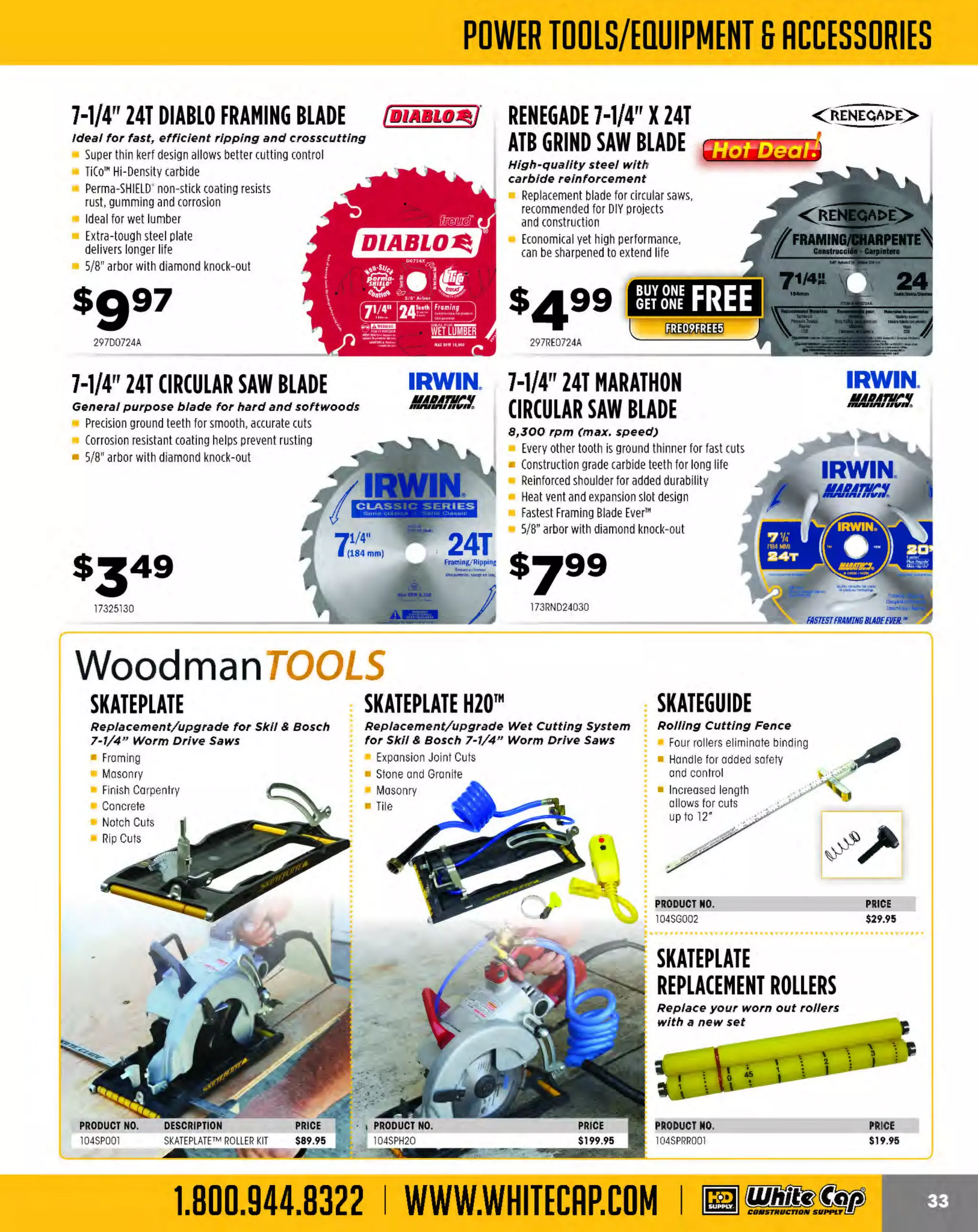 Experience Our MOBILE APP @ Booth BD2
ALSO VISIT OUR SAFETY BOOTH OUTSIDE OF CENTRAL HALL BY REGI STR ATION

...,.,ii!

~ WORLDoF

~ CONCRETE

THESE SPECIAL TRADER DEALS AVAILABLE ALL MONTH AT YOUR LOCAL BRANCH!

K760 14" CUT OFF SAW

®Husqvarna·

5 hp, 74 cc gas engine

K970 CUT OFF SAW

®Husqvarna·

6.4 hp, 5.74 cu. In. gas engine

Active Air Filtration'"
Engine with X-Torq"
SmartCarb"
Blade diameter: 14"
Max cutting depth: 5"
OilGuard" prevents
engine failures due to
raw gas or improper mixing

Active Air Filtration'"
Engine with X-Torq••
SmartCarb'"
Blade diameter: 14"/16"
Max cutting depth: 5"/6"

sgoggg

PROOUCTNO.
617K97014
617K97016

617K760140G

DESCRIPTION
14" CUT·OFF SAW
16' CUT·OFFSAW

K300014" ®Husqvarna· PRE-MIXED ®Husqvarna· OILGUARD™ ®Husqvarna·
PREMIUM 2-STROKE
2STROKE FUEL &OIL
WET CUT OFF SAW
15 amps, 1 800 watts, 120 volts
,
Just pour in and start
ENGINE OIL
Wet cutting capability, indoors and outdoors
A high octane (95) fuel mixed with
Ground-Fault Circuit Interrupter, GFCI
Built-in stop for easy blade change
Blade diameter: 14"
Max cutting
depth: 5"

#t.O

fi

Husqvarna's best synthetic oil blend
Fuel does not degrade or oxidize like
pump gas and stays fresh for years
Protects fuel systems, saves
carburetors and extends equipment
life because it does not
contain ethanol

$749

(eJ

Husqvama
lStroke
Pre- Mixed

FUEL
S0:1

~

617581158701

A synthetic blend for
use in any 2-stroke engine

U to regulate
sed
Husqvarna's patented
Oil Guard" system in
selected power
cutter models
2.6oz.
PRODUCT NO.
617504067201
617504067301

DESCRIPTION
2.602
6.4

oz

PRICE

$2.56
$4.65

Explore what makes the new K 760 even better.
AVAILABLE AT WHITE CAP I WHITECAP.COM I 800.944.8322

The MOST KNOWLEDGEABLE PROS in construction supplies

800.944.8322 I Whitecap.com

 