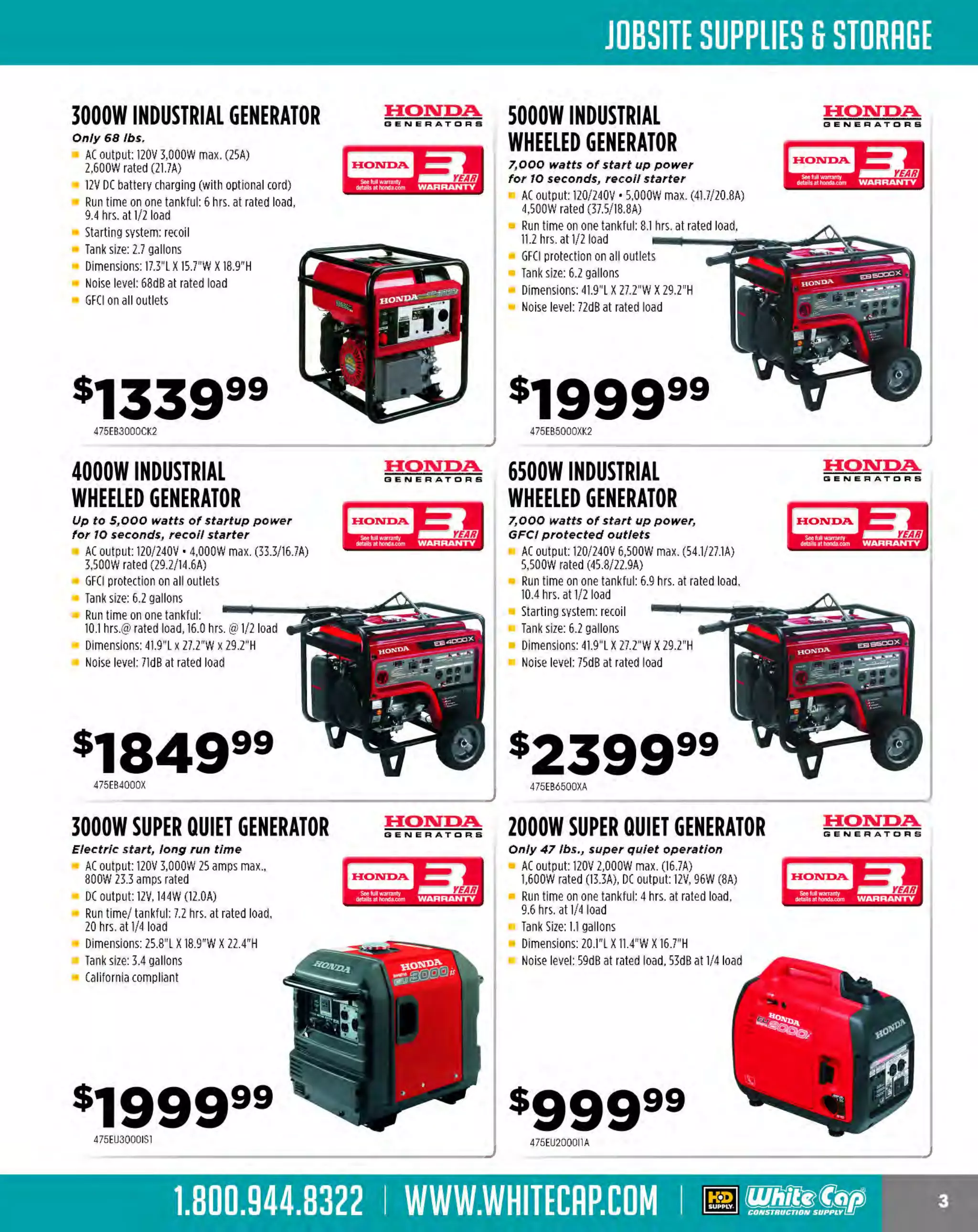 Experience Our MOBILE APP @ Booth BD2
ALSO VISIT OUR SAFETY BOOTH OUTSIDE OF CENTRAL HALL BY REGISTRATION

...,.,ii!

~ WORLDoF

~ CONCRETE

THESE SPECIAL TRADER DEALS AVAILABLE ALL MONTH AT YOUR LOCAL BRANCH!

IRWIN. SPEEDBOR"WITH

DEWALT. 29-PC.BLACK

5-PC. IMPACT
READY HOLE
SAW SET

&GOLD METAL
DRILL BIT SET

Optimized tooth geometry for
faster drllllng speeds

SPEEDBOR.

Patent-pending welded cutting edge for two
times longer life in nail-embedded wood

Corrosion resistant bits

Aggressive screw pitch for faster drilling
Fully forged bit for added durability
Wide flutes for maximum chip removal

3-flat shanks above 11/64"
Reduced shank above 3/8"
allows the use of larger drill
bits in a 3/8" chuck
S include 1/16" to 1/2" in
izes
1/64" increments

Impact rated for increased durability
Includes: Also available individually in
these sizes: 3/4, 7/8, 1, 1-1/8, 1-1/4,
1-3/8, 1-1/2 in.

IRWIN.

WELDTEC™ AUGERS SPEEDBOR.

$13os
1733018005

324018001R5

CHEATER-BEATER
GROUT/MORTAR MIXER

SAWZALL"
RECIPROCATING
SAW
12 amps, 0-1, 000 spm, 1/4" stroke length

Gear protecting clutch extends gear and motor life
Quik-Lok'" blade clamp provides fast, tool-free
blade changes
Includes: Carrying case

104MXRCB

~~!p~~-~~~~!LL" 1f1ilW~
~

SUPER SAWZALL"
RECIPROCATING
SAW

length variable speed
0-2,BOOspm

11 amps, 1-1/4" stroke length, 0-1,000 spm

Orbital cutting action for faster, more aggressive cuts
Counter balanced/gear protection systems
Includes: carrying case

.

PRODUCT NO.

S
IZE

PRICE

1733043005
1733043007
1733043009
1733043011
1733043013
1733043015

1/2" X17"
5/ 8"X 17"
3/4" x17"
7/8" x17"
1" X17"
1-1/4"X 1
7"

$24.03
$28.02
$29.06
$33.05
$35.05
$48.06

12-PC. SAWZALL" 1f1ilW~
DEMO BLADE KIT ~ .
Featuring NAIL GUARD '",
FANG TIP'", and DOUBLE DUTY

Constant Power Technology" - maintains
constant speed under load
Patented gear protecting clutch - extends gear
and motor life
Includes: carrying case

UPGRADE'" blades
Thicker blade stock

Double relief angle
Matrix II bi-metal teeth
Jobsite durable storage case

a •
.

~·· ~
,',

J"

, •' ,'"',:.!!!I·

s3oo1 ;i1 I!
11
131653621

131653821

13149221129

SAWZALL' DEMOLITION BLADES
APPLICATION: Cut into ferrous / non-ferrous metal, plastics, and nail embedded wood
THETORC
H"

THE WRECKER"

PRODUCT NO.

QUANTITY

TPI

SIZE

PRICE

PRODUCT NO.

QUANTITY

TPI

SIZE

13148005712
13148005713
13148005782
13148005784
13148005787
13148005788
13148005789
13148008787
13148008788

5
5

10
10
14
18
14
18
18
14
18

6" x1.0' x .042"
9' x 1 x .042"
.0"
6" x1.0' x .042"
6" x1.0' x .042"
9" x 1.0" x .042"
9' x 1 x .042"
.0"
12" x 1.0" x .042'
9' x 1 x .042"
.0"
9" x 1.0" x .042"

$17.66
$22.03
$16.05
$16.05
$20.04
$20.04
$22.98
$89.86
$95.94

13148005701
13148005706
13148005711

5
5

8
8

6" x 1.0" x .062" $17.00
9" x1.0' x .062' $20.99
12" x 1.0" x .062" $22.98

5
5
25
25

THE AX"
PRODUCT NO.

QUANTITY

TPI

SIZE

PRICE

13148005021
13148005026
13148005027
13148008026

5
5
5
25

5/8
5/8
5/8
5/8

6" x1.0" x .062"
9" x1.0' x .062'
12" x 1.0" x .062"
9" x1.0" x .062'

$18.99
$22.98
$22.98
$87.39

The MOST KNOWLEDGEABLE PROS in construction supplies

800.944.8322 I Whitecap.com

PRICE

 