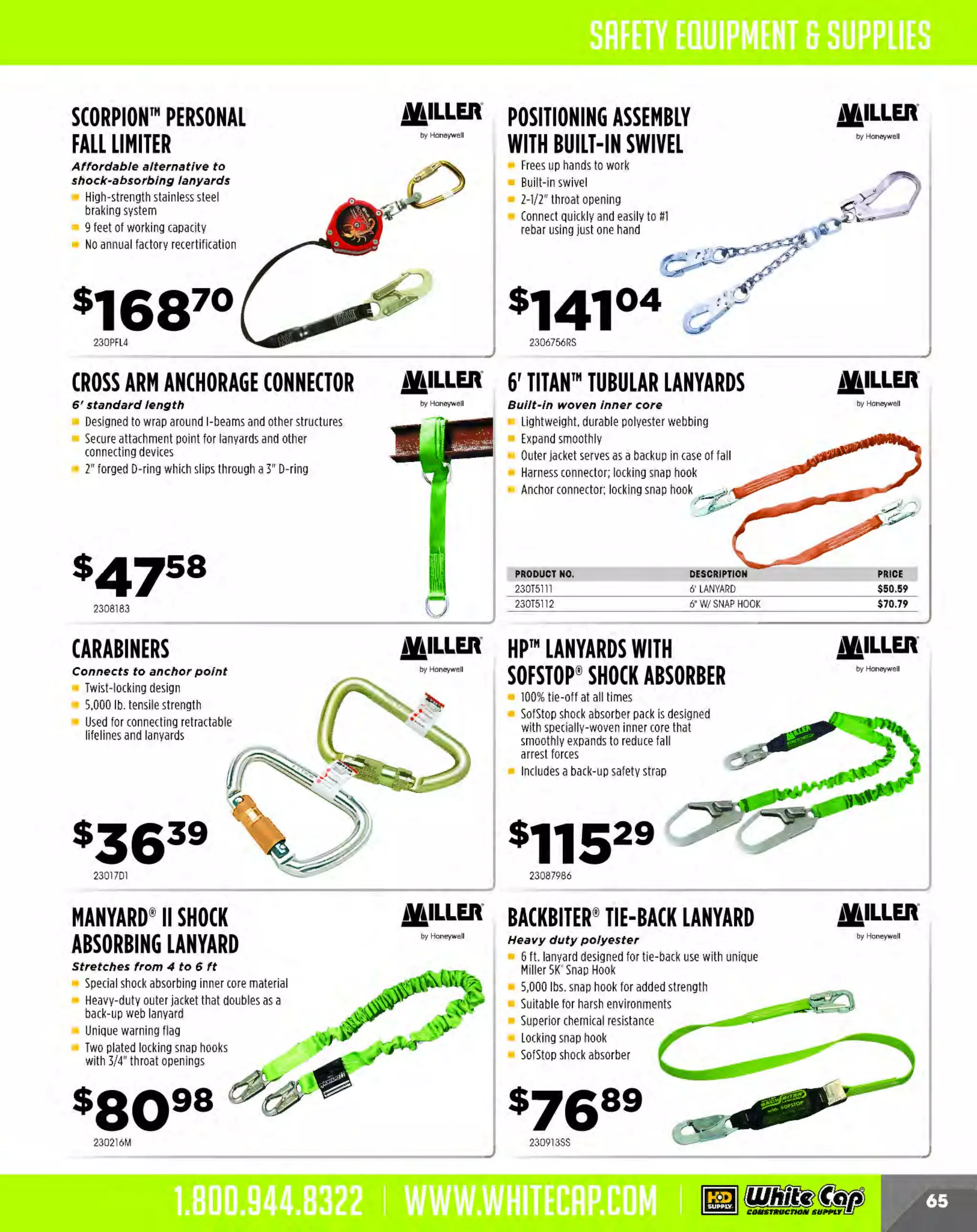 Experience Our MOBILE APP @ Booth BD2
ALSO VISIT OUR SAFETY BOOTH OUTSIDE OF CENTRAL HALL BY REGISTRATION

...,.,ii!

~ WORLDoF

~ CONCRETE

THESE SPECIAL TRADER DEALS AVAILABLE ALL MONTH AT YOUR LOCAL BRANCH!

BRIGADE.

SNAP TIES AND WEDGES
Short and Jong end
Manufactured with a hot forged integral 1/2" hex
shaped heads
Assure uniform wall dimensions
Make form stripping fast and easy
T break with lumber and hardware still in place
ies
The hex head allows snap ties to be broken bock with
the formwork still in place with standard 1/2" socket
Uses l" x l" Plastic Cones to provide a nominal
l" break back
Safe Working Load 2,250 lbs. with approximately
a 2:1 safety factor
l 00 Pieces per box

SHORT END ·SNAP TIES· HEX HEAD

---*---

CALL FOR PRICING

PRO GRADE TOOLS

~

.

SNAP TIE WEDGE

PRODUCT NO.

LENGTH

PRODUCT NO.

Can be used with standard or heavy duty snap ties
Galvanized to provide limited corrosion protection
Provides increased bearing area for proper load
distribution against walers and hos nail holes on
each end
Safe working load 3,350 lbs. with approximately
a 2:1 safety factor
100 pieces per carton

LENGTH

444BR11664
444BR11666

6'
8"

444BRll650
444BRI 1652

444BR11667
444BR11668

10'

444BRll653
444BR11654

6"
8"
10"
12'

444BR11669
444BR11670
444BR1167l

14'
16'
18"
24'

444BR11672

444BRl1655
444BR11656
444BRl 1657
444BRl1658

-----

I

LONG END ·SNAP TIES • HEX HEAD

12"

~

14'
16'
18'
24"

Armor-Tile™
Tactile Systems
CAST-IN-PLACE TILES
Set detectable warning tiles directly
in newly poured concrete
Unique patented system available only from Armor-Tile
Installed for a fraction of the cost of surface applied tiles
Tiles are set seamlessly into newly poured concrete
No glue, no screws, no caulking
No costly preparation of the
concrete surface
Set by concrete pourers with
negligible labor cost and time
•MEETS CALIFORNIA
TITLE 24 REQUIREMENTS

PRODUCT NO.
444BR1 1640

DESCRIPTION
GALVANIZED

444BR12355

BLACK

Armor-Tile is the world leade r in detec table
warning syste ms. Manufactured of d iamo ndhard vitrified polymer, Armor-Tile truncate d
dome tiles are the industry standard for
durability, weather resistance and wear
resistance . Another important benefit
is audible det ection: A rmor-Tile is rated
easiest to detect under foot and by cane,
in all types of we ather. Armor-Tile products
a re engineered to amplify sound on cane
c o ntac t.

SURFACE APPLIED TILES
The solution of choice for fa c ilities needing to
upgrade for the visually impaired
Retrofit applications or new construction
Large perimeter beveled edges for smooth transition
Secu red with color matched fasteners and
structural adhesive
Surface applied tiles are 1/8" thick with beveled edges

The only complete detectable
warning and wayfinding solution
for the visually impaired.
PRODUCT NO.
465CW3648YW

DESCRIPTION
CALL FOR PRICING
36" X48" 2.35 YELLOW CAST PLACE ARMORTILE

465CW3660YW
465SW3648YW
465SW3660YW

36" X60" 2.35 YELLOW CAST PLACE ARMORTILE
36" X48" 2.35 YELLOW SURFACE SHIP 1 TUBE & 1 PINS ARMORTILE
2
36" X60" 2.35 YELLOW SURFACE S81P 1TUBE & 15 PINS ARMORTILE

O ther sizes a nd c o lors
a va ilable by spec ial o rder

The MOST KNOWLEDGEABLE PROS in construction supplies

800.944.8322 I Whitecap.com

Available in stock and by
special order at

 