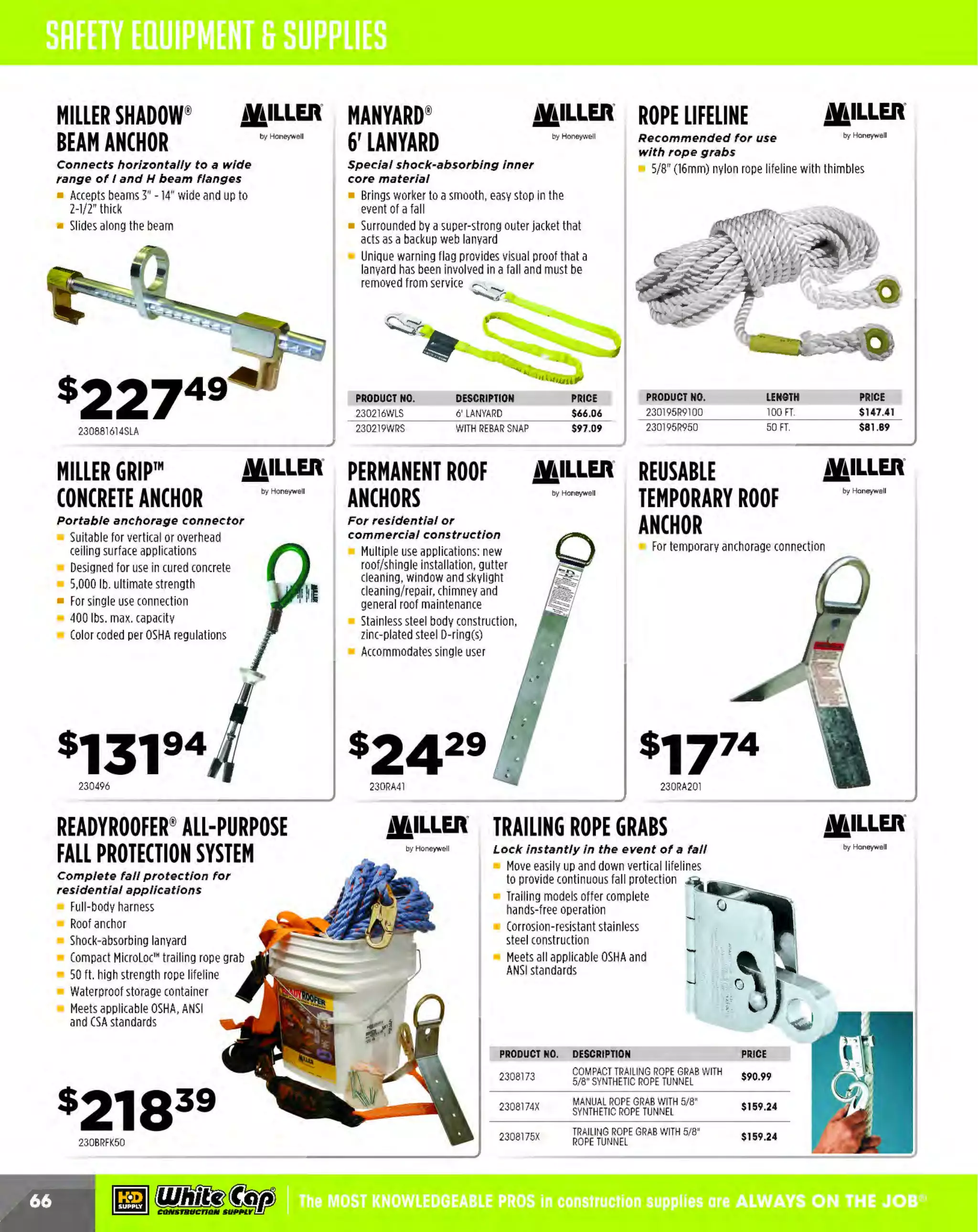 ~

Visit White Cap's WOC Branch @ Booth C4355

...... CONCRETE

FREE BAC KPACK • SHOW SPECIA LS • PRI ZES • GIV EAW AYS*

~ WORLDoF

THESE SPECIAL TRADER DEALS AVAILABLE ALL MONTH AT YOUR LOCAL BRANCH!

PERFORMANCE FROM THE GROUND UP.
PNA r eliably engineer s syst ems t o support delivery o n the
performance crit eria you and your customers expect for
concret e flatw o rk. We co llaborate w ith yo u to deliver
systems, such as the Diamond D owel* Syst em and PD3 Basket*
assembly in a "strategic reinforcement" design, t o outperform
conventional results for jo int stability, jo int protection and
continuity of surface profile.
W it h syst ems and designs from PNA you can expect to:
• Gain a competitive edge

Make su re you have the right one when choosing
your Diamond Dowel" S
ystem:

• Profit on deliver y

• Orange for I/4"

Reliably deliver serviceable concrete flatwork with the
Diamond Dowel®System and PD 3 Basket®assembly.

• Yellow for 3/a"
• Green for 3/4"

AVAILAB LE FROM WHITE CAP . • WWW.WH ITECAP.COM • PHONE : 800-944-8322
©20 1l PNA ConstructJon T~hnolo~. Inc. All ~ts rMe.-ved. Product name1 are ttadematks or ~gistered trademarks of PNA Construction Technologies. Inc.
Products may be covered by one or more U.S.. international or pending patents. Visit www.pna-inc.com for the list of trademarks and patents.

MANUFACTUl=IEl=I OF
PLASTIC EXTRUSIONS

Economic alternative to saw cutting

Polystyrene cap with a removable top

Re-usable Polyethylene Strip

· Eliminates random cracking in concrete
· Offers the advantage of radius edge tooling
· With tilt-up construction floors, ZIP STRIP
leaves no telegraphed lines in the panel wal ls

• Creates a 1/2" x 1/2" void on concrete surface
·Self-leveling caulk can be poured in void on
top of remaining cap sealing the joint from
surface moisture

· Creates key way for locking multiple
on-grade slabs in any temperature
· Nail or staple to a form or header of any slab.

. 'liTTm1!i1.
NO.
JOINT DEPTH
21-1X10
1"
21-1-1/2 X10
1-1/2"
21 -2X10
2"
Q OX 50 pcs.
TY/B

SLAB T
HICKNESS
3to 6"
6to 8"
Over 8" thick
Fl/BOX 500

LENG
TH
10'
10'
10'

' '· WIDTH

NO.
21A-VC-375
21A-VC-500
21A-VC-750
21 A-VC-1000

3/8"
1/2"
3/4"
1"

LENGTH
10'
10'
10'
10'

QTY/BOX
50 pcs.
50 pcs.
50 pcs.
50 pcs.

' '·

FT./BOX
500'
500'
500'
500'

NO.
21-KWS-10
21 -KW-1 0

SIZE
21/8"
3 1/2"

LENGTH
10'
10'

QTY/BOX
50 pcs.
30 pcs.

FT./BOX
500'
300'

SUPERIOR PROFILES THE CHOICE OF PROFESSIONALS
AVAILABLE AT WHITE CAP
~ (U/h~~

I

WWW.WHITECAP.COM

I

1.800.944.8322

The MOST KNOWLEDGEABLE PROS in construction supplies

~ coNsTRucnoNs~·wHiLE s u PPuEs LAST

800.944.8322

I Whitecap.com

 