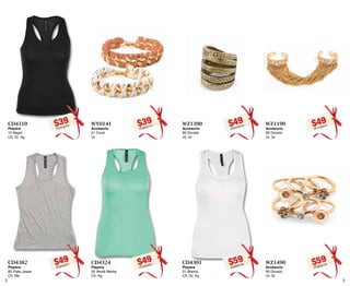 3 
$49PC8103410 
WZ1390 
Accesorio 
90 Dorado 
Ut, Gr 
$59PC8904165 
CD4301 
Playera 
01 Blanco 
Ch, Gr, Xg 
$49PC1703413 
WZ1190 
Accesorio 
90 Dorado 
Ut, Gr 
$59PC8004134 
WZ1490 
Accesorio 
90 Dorado 
Ut, Gr 
2 
$39PC4102761 
CD4310 
Playera 
10 Negro 
Ch, Gr, Xg 
CD4382 
$4949CD4324 
$Playera 
PC9203471 
Playera 
PC0503407 
82 Plata Jaspe 
24 Verde Menta 
Ch, Me Ch, Xg 
$39PC8202751 
WY0141 
Accesorio 
41 Coral 
Ut 
 