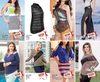 39 
$249PC6317480 
BB2106 
Blusón 
06 Café 
Ch 
$249PC5417442 
BG6408 
Blusón 
08 Azul Rey 
Ch, Gr, Xg 
$249PC1017458 
LR5610 
Pantalón 
10 Negro 
Ch, Me, Gr, Xg 
$259PC2018182 
BJ0906 
Blusón 
06 Café 
Ch 
BF5309 
Blusón 
09 Azul Marino 
32, 34, 36 $239PC0316788 
38 
$239PC2516732 
VC5096 
Vestido 
96 Ivory 
Gr, Xg 
$239PC8616760 
BF5406 
Blusón 
06 Café 
36 
$239PC8916786 
AL7210 
Blusa 
10 Negro 
Gr, Xg 
 