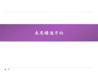 未來精進方向
39
 