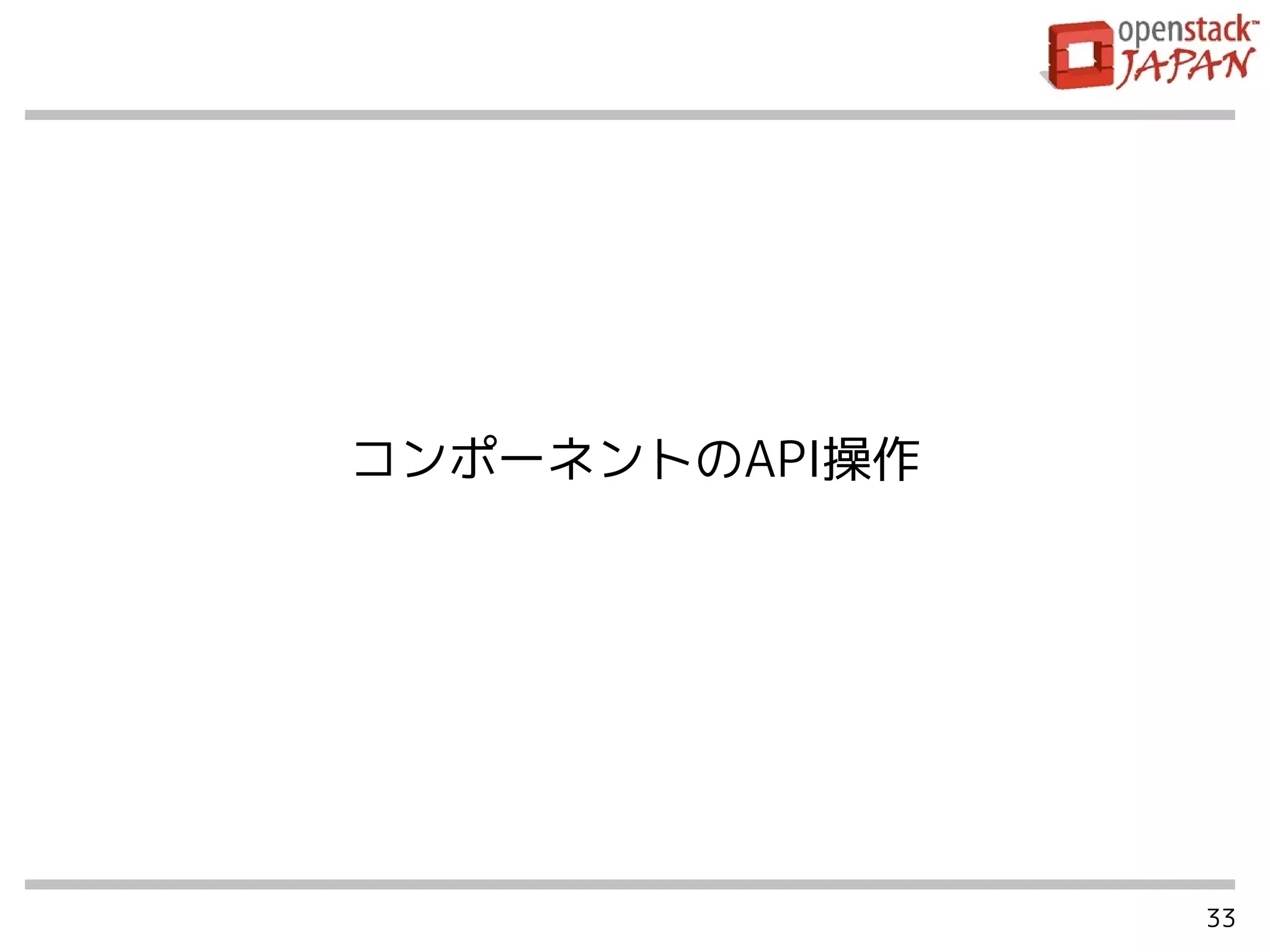 33
コンポーネントのAPI操作
 