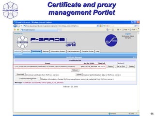 Certificate and proxy
management Portlet




                        46
 