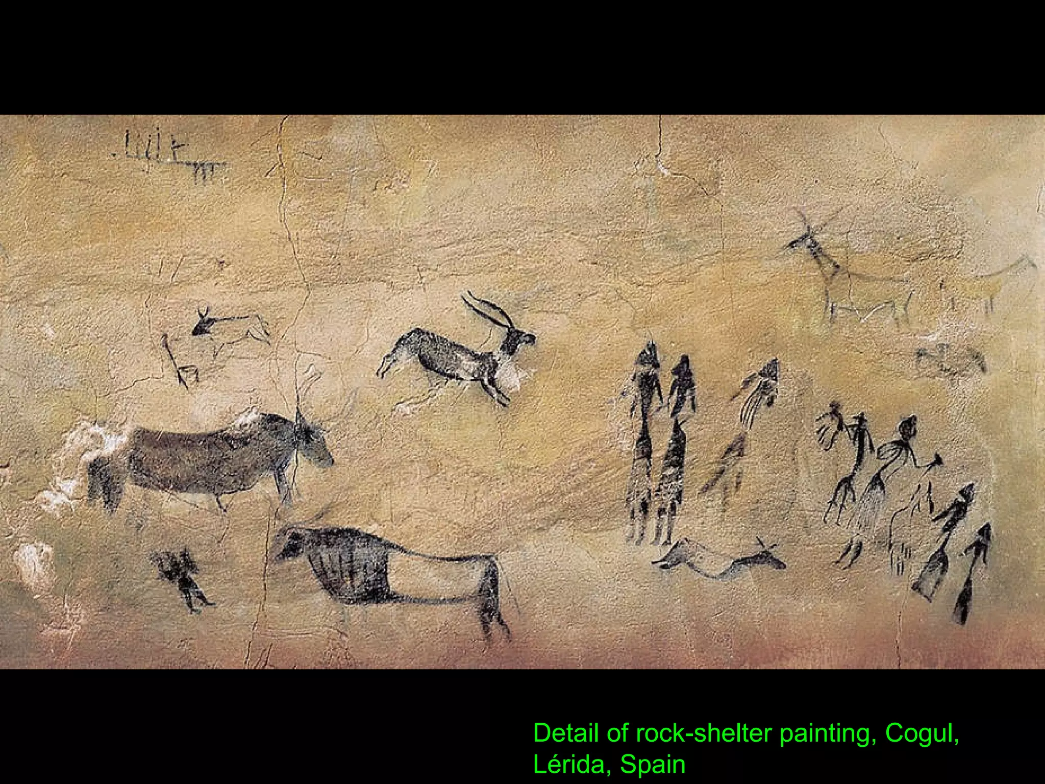 Detail of rock-shelter painting, Cogul, Lérida, Spain 