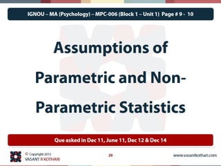 01 parametric and non parametric statistics