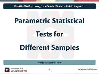 01 parametric and non parametric statistics