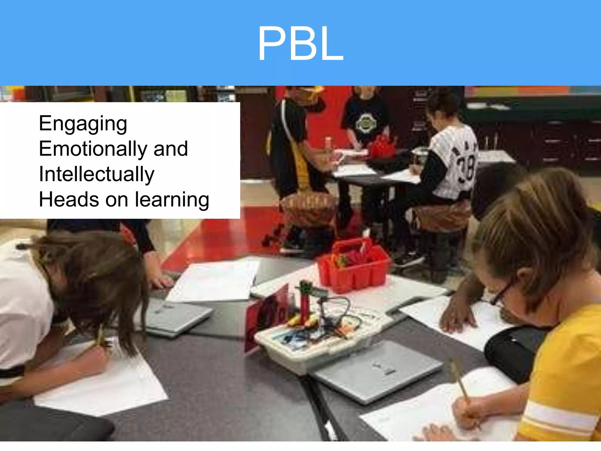 PBL
Engaging
Emotionally and
Intellectually
Heads on learning
 