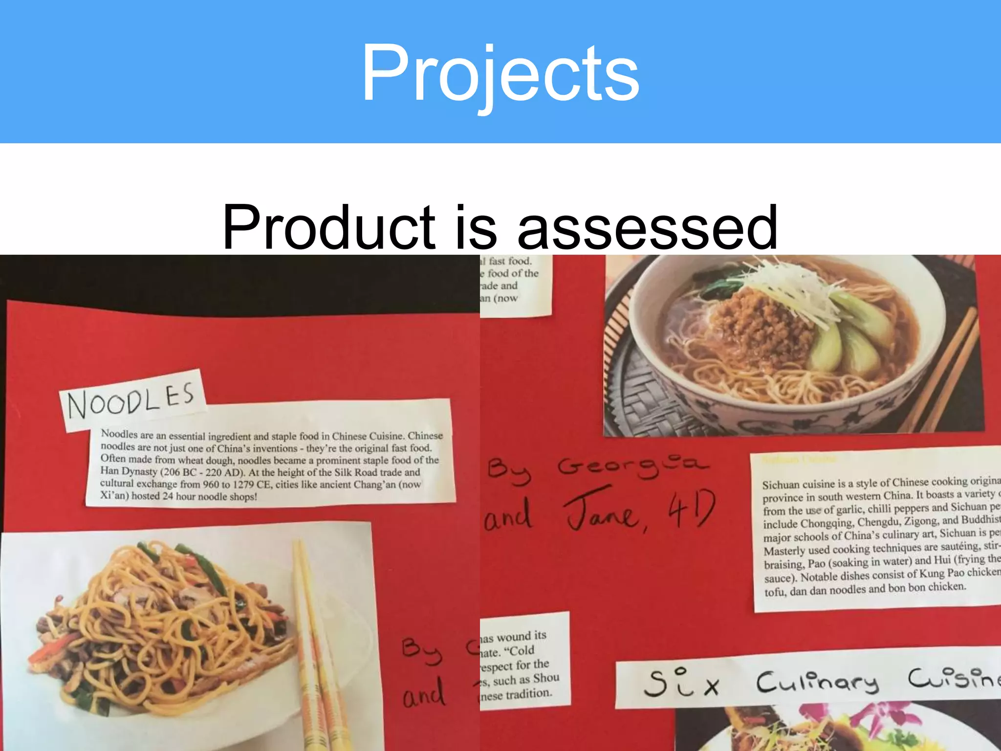 Product is assessed
Projects
 