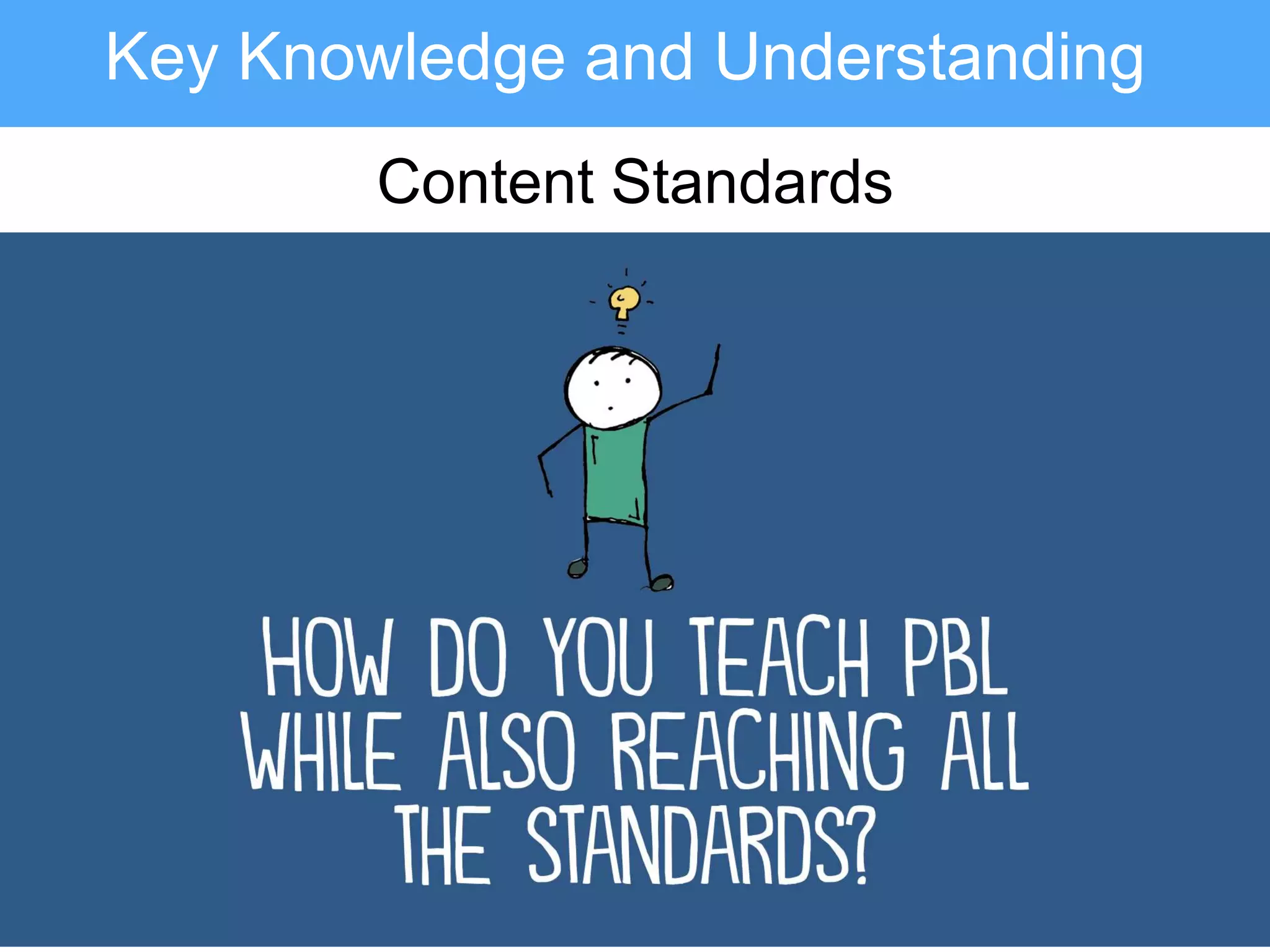 Key Knowledge and Understanding
Content Standards
 