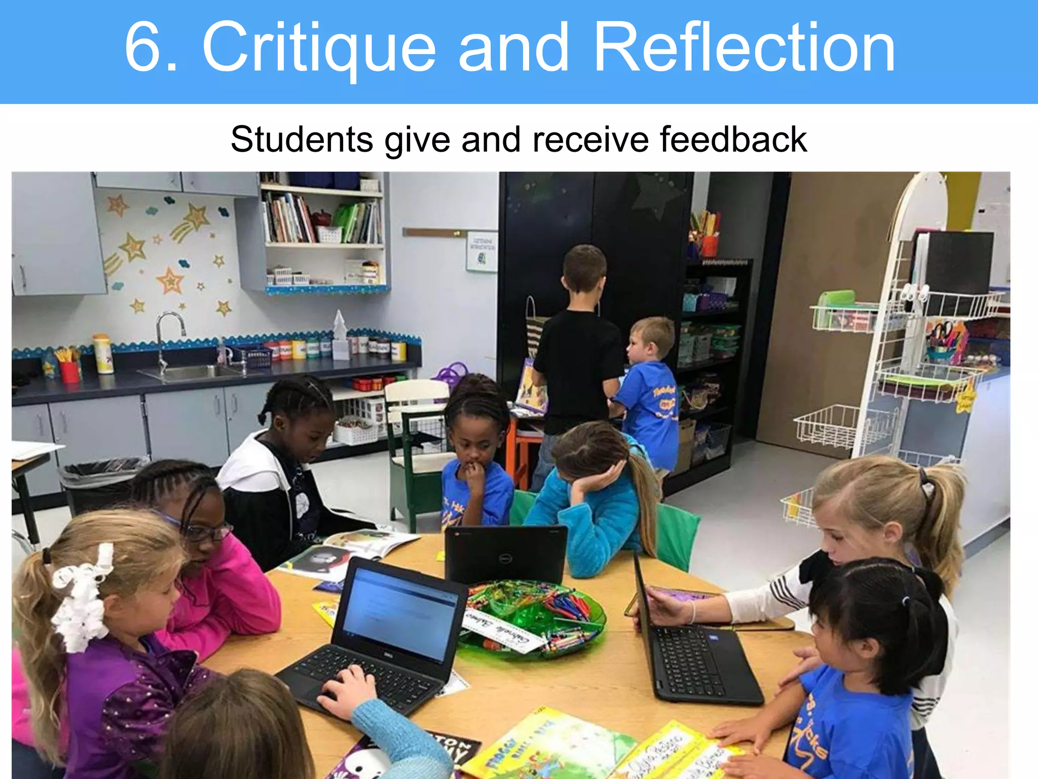 6. Critique and Reflection
Students give and receive feedback
 
