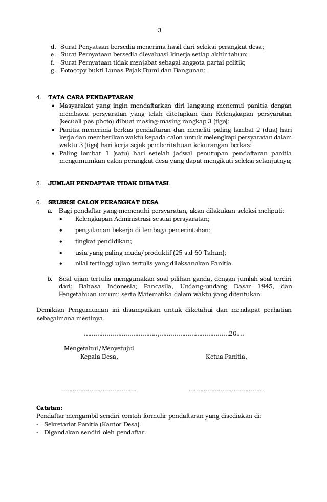 01 Pengumuman Perangkat Desa