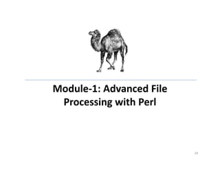 Module-1: Advanced File
Processing with Perl
20
 