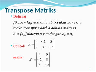 [01] Pertemuan 1 - Matriks dan Operasinya 2018.ppt