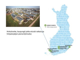 Hinkuhanke, kaupungit jotka etsivät ratkaisuja
hiilijalanjäljen pienentämiseksi
 