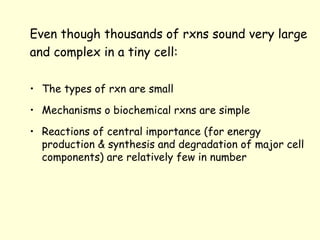 Different Rxn ppt on introduction to biochemistry and cell | PPT