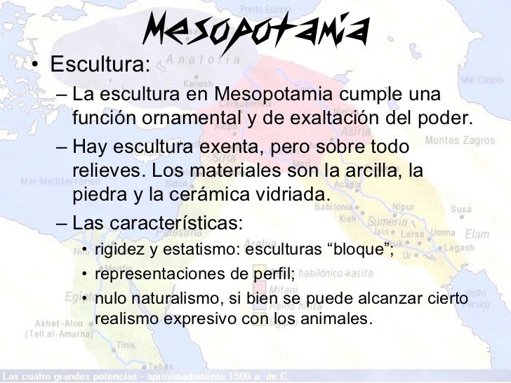 Resultado de imagen de caracteristicas esculturas y relieves mesopotamicos