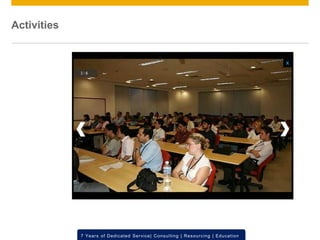 © 2012 SAP AG. All rights reserved. ‹#›7 Years of Dedicated Service| Consulting | Resourcing | Education
Activities
 