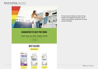 Brand/Visual Language
Brand Auditing: 086/2021
Pictorial story telling narrates family,
health and togetherness also use of
interior and exterior ambience to show
positive lifestyle
 