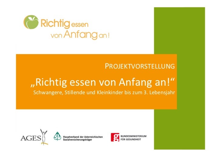 Projektvorstellung Richtig Essen Von Anfang An