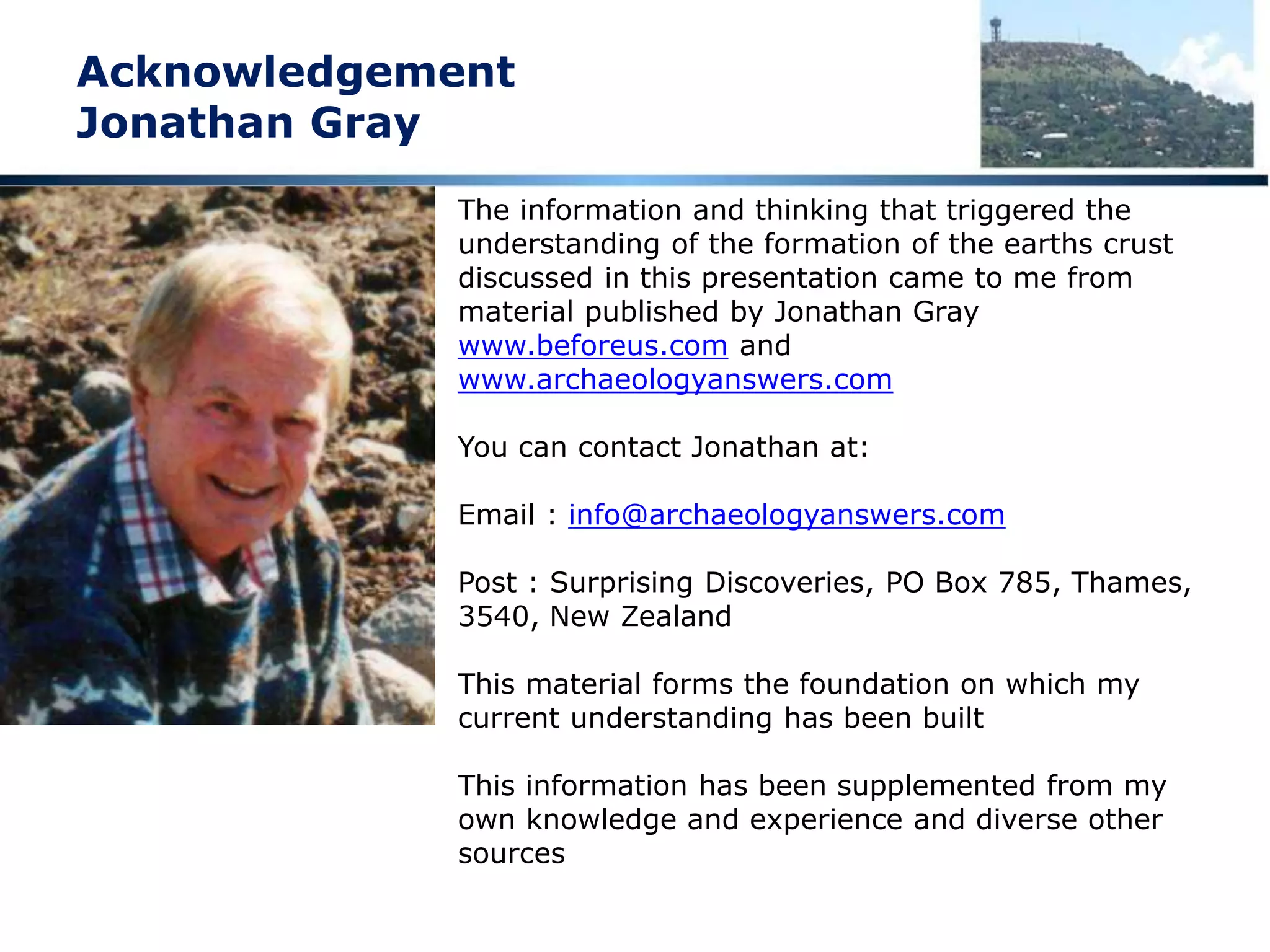End Time Issue Ministries
December 2010
Dr James A Robertson PrEng
Turning history on its head
Massive evidence of a global flood
What does it all mean?
 