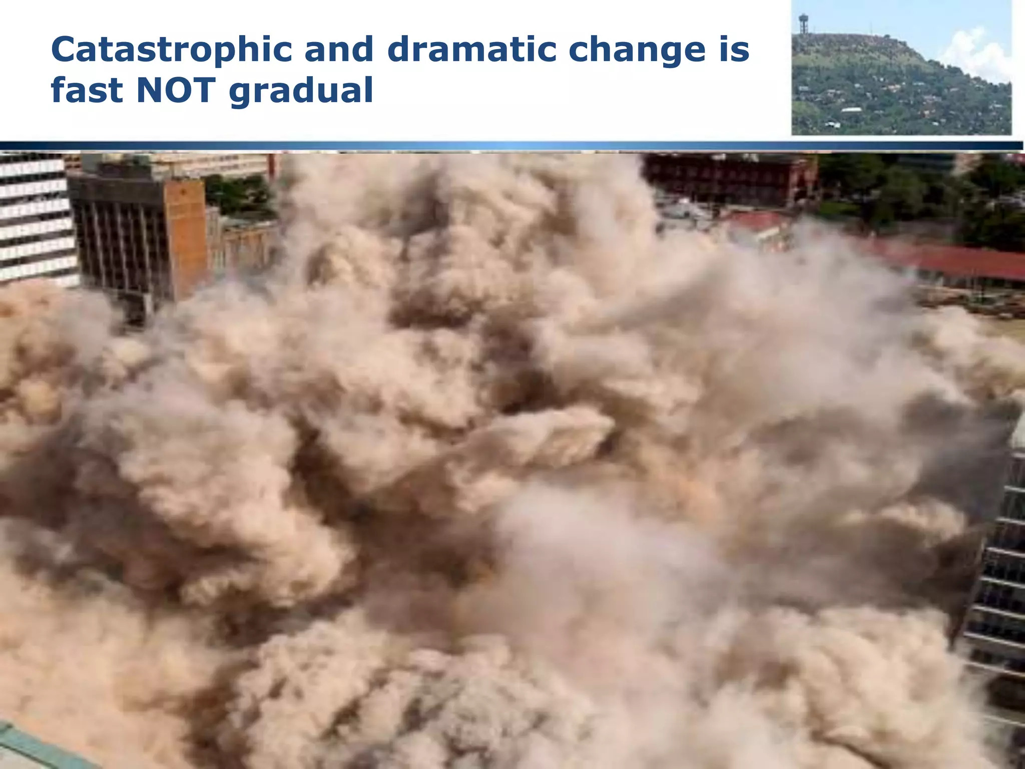 Northcliff
 Major landmark from East, North and West of Johannesburg
 Extension of the Gold Bearing metamorphic sedimentary rocks
that form the gold reef
 Within a few kilometres of where I live
 The pivot point for this presentation – sums up the argument in
one picture
 