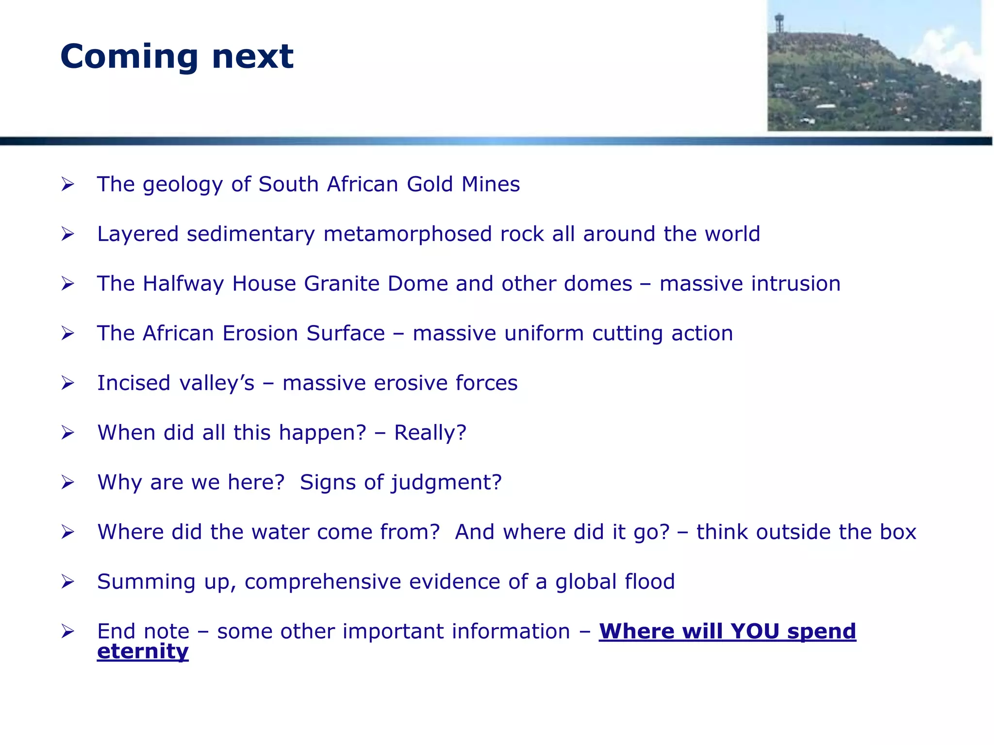 Catastrophic and dramatic change is
fast NOT gradual
 