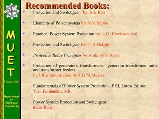 Power System Protection Reference Book Comprehensive Power System Protection and Switchgear Engineering Course ...