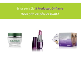 Estos son sólo 3 Productos Oriflame
   ¿QUE HAY DETRÁS DE ELLOS?
 