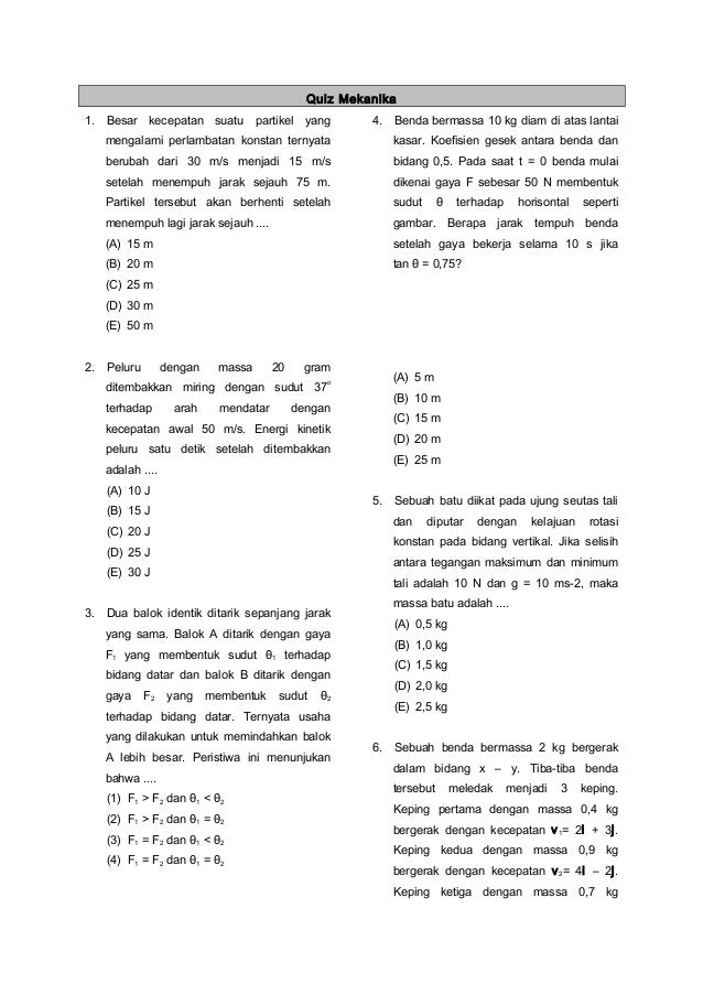 01 Quiz Mekanika