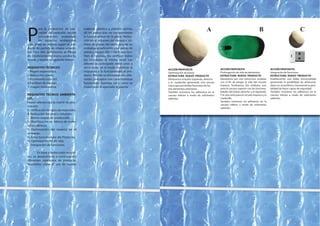 Proyecto Ecorat 37
P
ara la generación de con-
ceptos del producto ecorat
procederemos analizando
los aspectos ambientales
y las ideas de mejora según el pro-
ducto de partida en etapas anterio-
res. Para ello definiremos el Pliego
de condiciones del nuevo producto,
ecorat, y tendrá la siguiente forma:
REQUISITOS TÉCNICOS
1 Mejora ergonómica.
2 Reducción costes.
3 Incremento vida útil.
4 Facilidad de manejo.
5 magen innovadora.
REQUISITOS TÉCNICO AMBIENTA-
LES.
Hacen referencia a la matriz de prio-
rización
A. Unificación de tipos de materiales.
B. Reducción del peso y volumen.
C. Menos etapas de producción.
D .Reutilización en fábrica de mate-
riales plásticos
E. Optimización del material en el
embalaje.
G. Estructura modular del Producto.
H. Optimización fin de vida.
I. Integración de funciones.
En base a todos estos requisi-
tos, se desarrollaran a continuación
diferentes conceptos de producto.
Requisitos como el uso de mismo
material, plástico o plástico recicla-
do en piezas que no comprometan
la funcionalidad de la pieza. Reduc-
ción en el volumen del cuerpo y nú-
mero de piezas del ratón, uso de un
embalaje ecoeficiente y en piezas de
plástico (según ISO 11469) que faci-
liten el reciclaje, los verifican todos
los conceptos al mismo nivel. Las
diferencias principales entre unos y
otros están en el modo optimizar la
respuesta a la funcionalidad el pro-
ducto .Por ello se plantearan los dife-
rentes conceptos con características
funcionales distintas, tal y como se
muestra en el apartado siguiente.
Proyecto Ecorat38
ACCIÓN PROPUESTA
Optimización de piezas
ESTRUCTURA NUEVO PRODUCTO
Eliminamos el botón izquierdo, derecho
y la ruedecilla, generando una carcasa
única que permítalas funciones de los
tres elementos anteriores.
También incluimos los adhesivos en la
carcasa inferior a modo de volúmenes
salientes.
ACCIÓN PROPUESTA
Prolongación de vida de elementos
ESTRUCTURA NUEVO PRODUCTO
Apostamos por una estructura modular
con el fin de alargar la vida del circuito
impreso. Tendríamos dos módulos, uno
sería la carcasa superior con las funciona-
lidades del botón derecho y el izquierdo.
Y el otro sería para el circuito impreso y la
ruedecilla.
También incluimos los adhesivos en la
carcasa inferior a modo de volúmenes
salientes.
ACCIÓN PROPUESTA
Integración de funciones
ESTRUCTURA NUEVO PRODUCTO
Establecemos una doble funcionalidad
generando la posibilidad de almacenar
datos en el periférico. Generando la posi-
bilidad de hacer copias de seguridad.
También incluimos los adhesivos en la
carcasa inferior a modo de volúmenes
salientes.
A B C
 