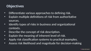 Introduction to Risk Management: Risk Definition | PPTX