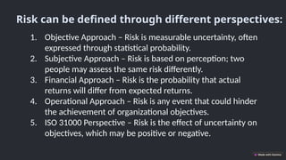 Objective Risk Vs Subjective Risk Introduction to Risk Management: Risk Definition | PPTX