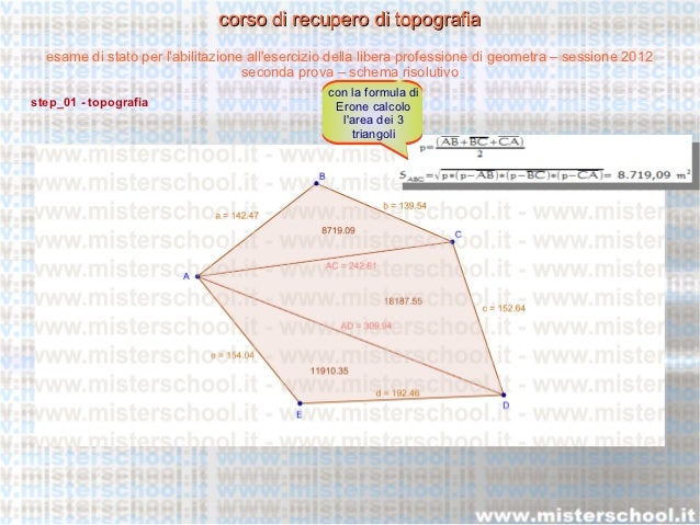 esame abilitazione geometri 2012 - risoluzione step_01 - topografia