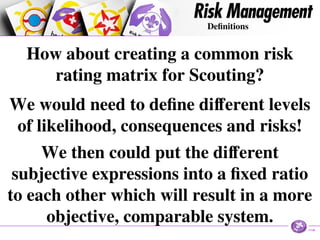 Scouting Risk Cards Risk Management Definitions of Terms for Scouting | PPT