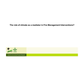 Assessing the role of climate in Indonesian fires, to better support Fire Management Interventions