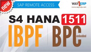 S4 HANA 1511
IBPF BPC
www.way2erp.com
 