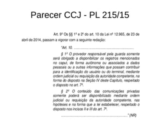 Parecer CCJ - PL 215/15
 
