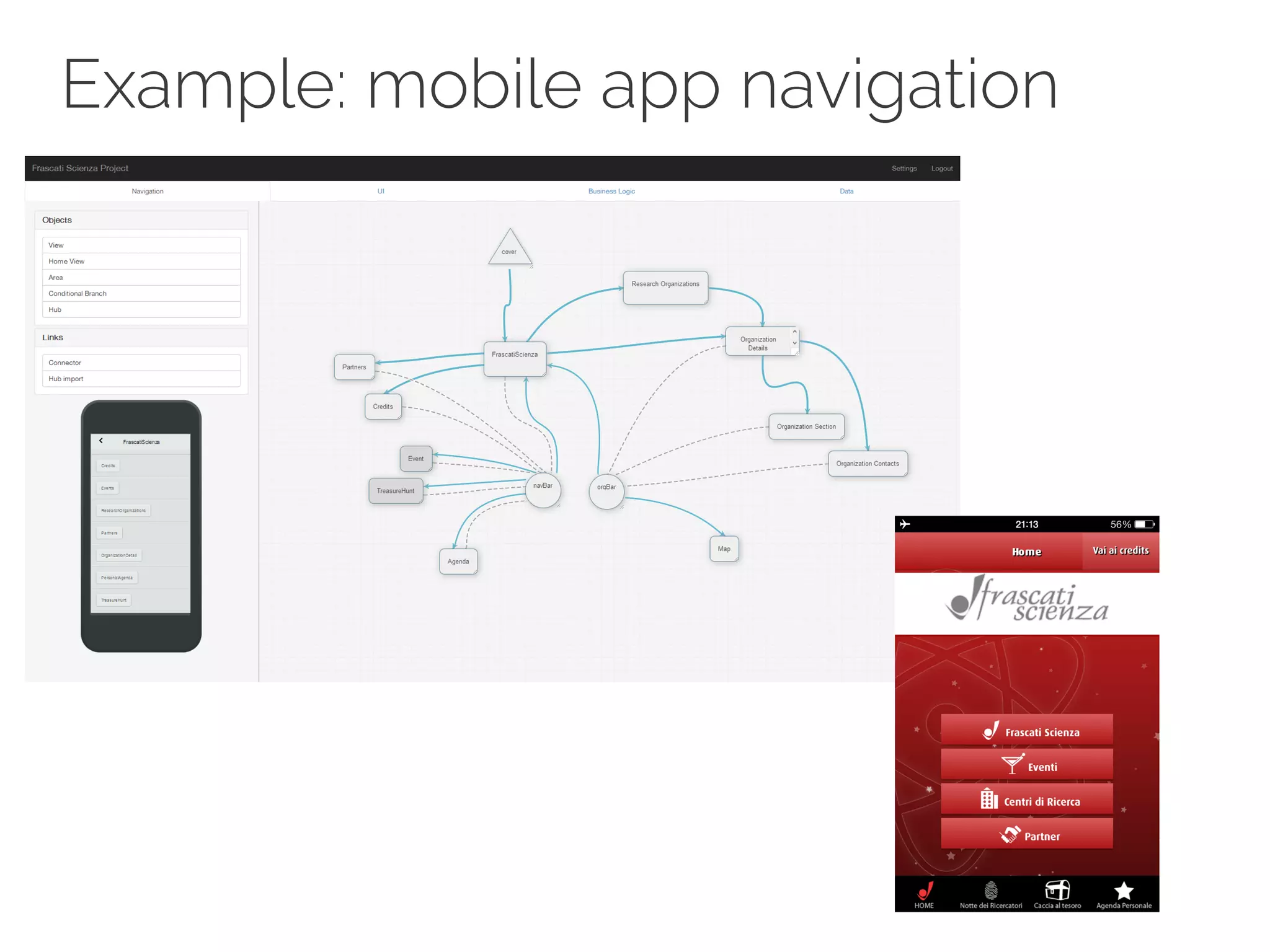 Example: mobile app navigation 
 