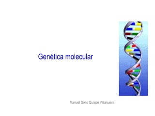 Genética molecular Manuel Sixto Quispe Villanueva 