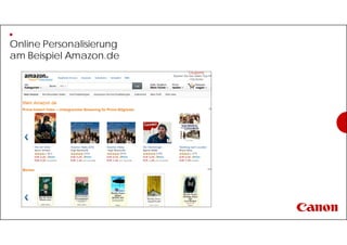 Online Personalisierung
am Beispiel Amazon.de
 
