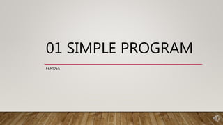 01 simple program | PPT