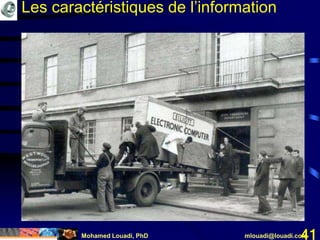 Mohamed Louadi, PhD mlouadi@louadi.com41
Les caractéristiques de l’information
 
